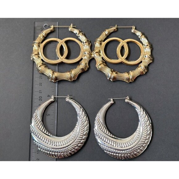 Lot Of 15 Vintage Fashion Hoop And Dangle Earrings - Picture 8 of 9